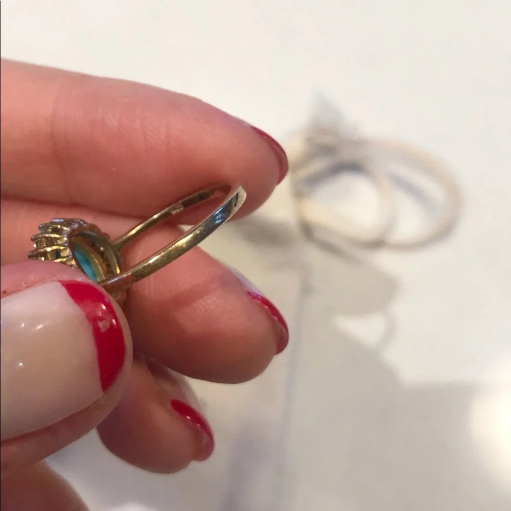 Turquoise gold ring - Picture 4 of 8